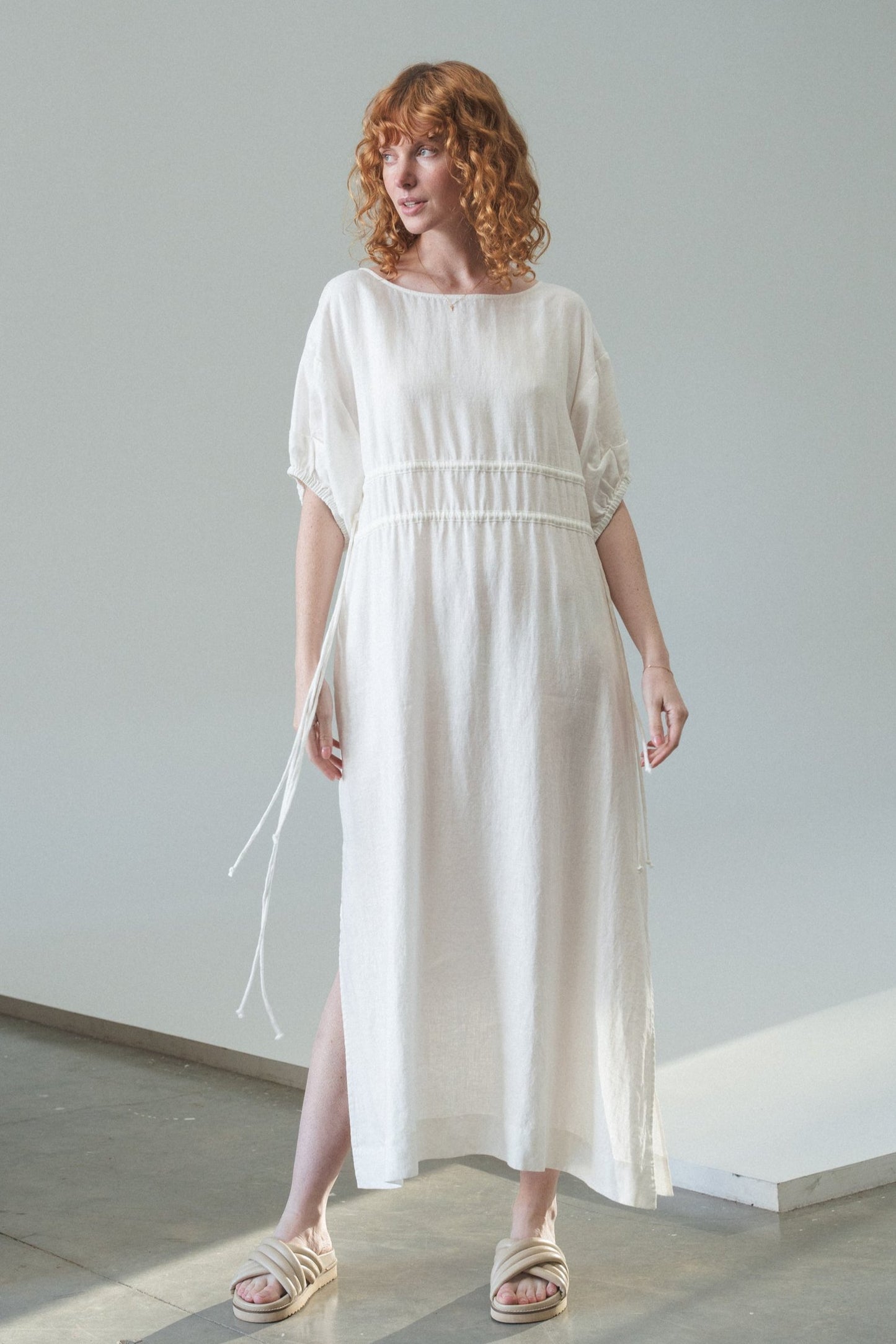 VALERIE IVORY LINEN DRESS