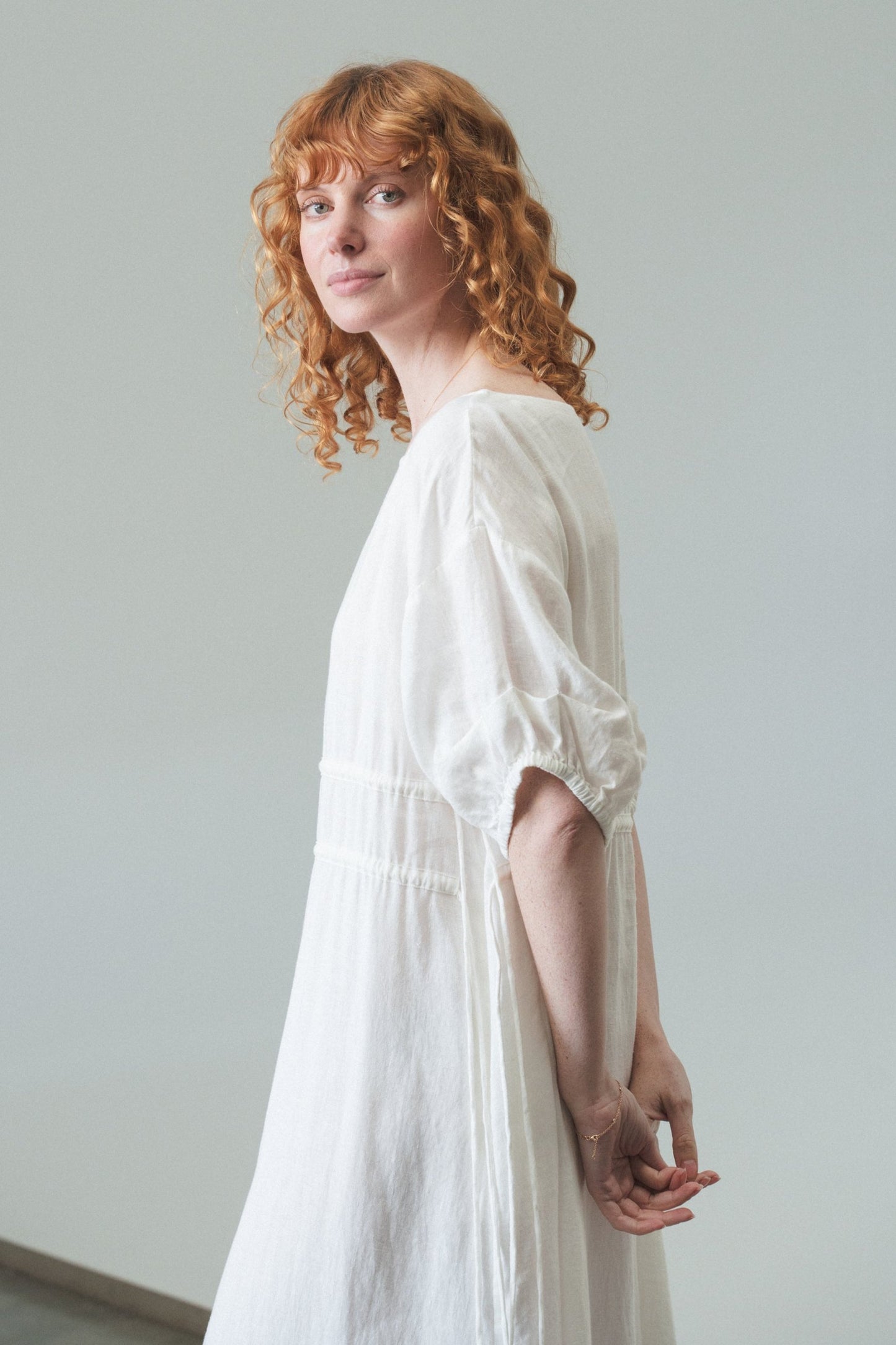 VALERIE IVORY LINEN DRESS