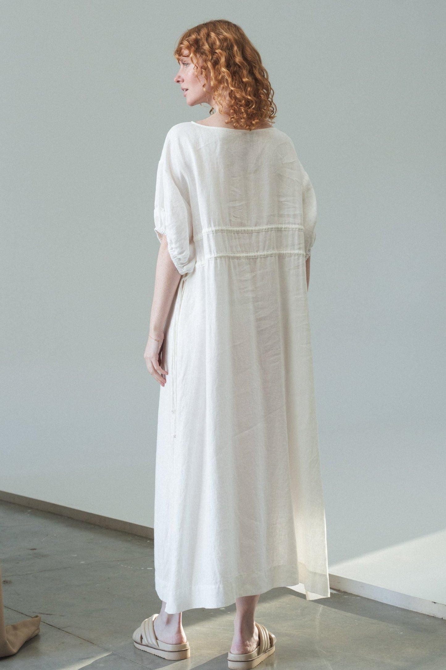 VALERIE IVORY LINEN DRESS