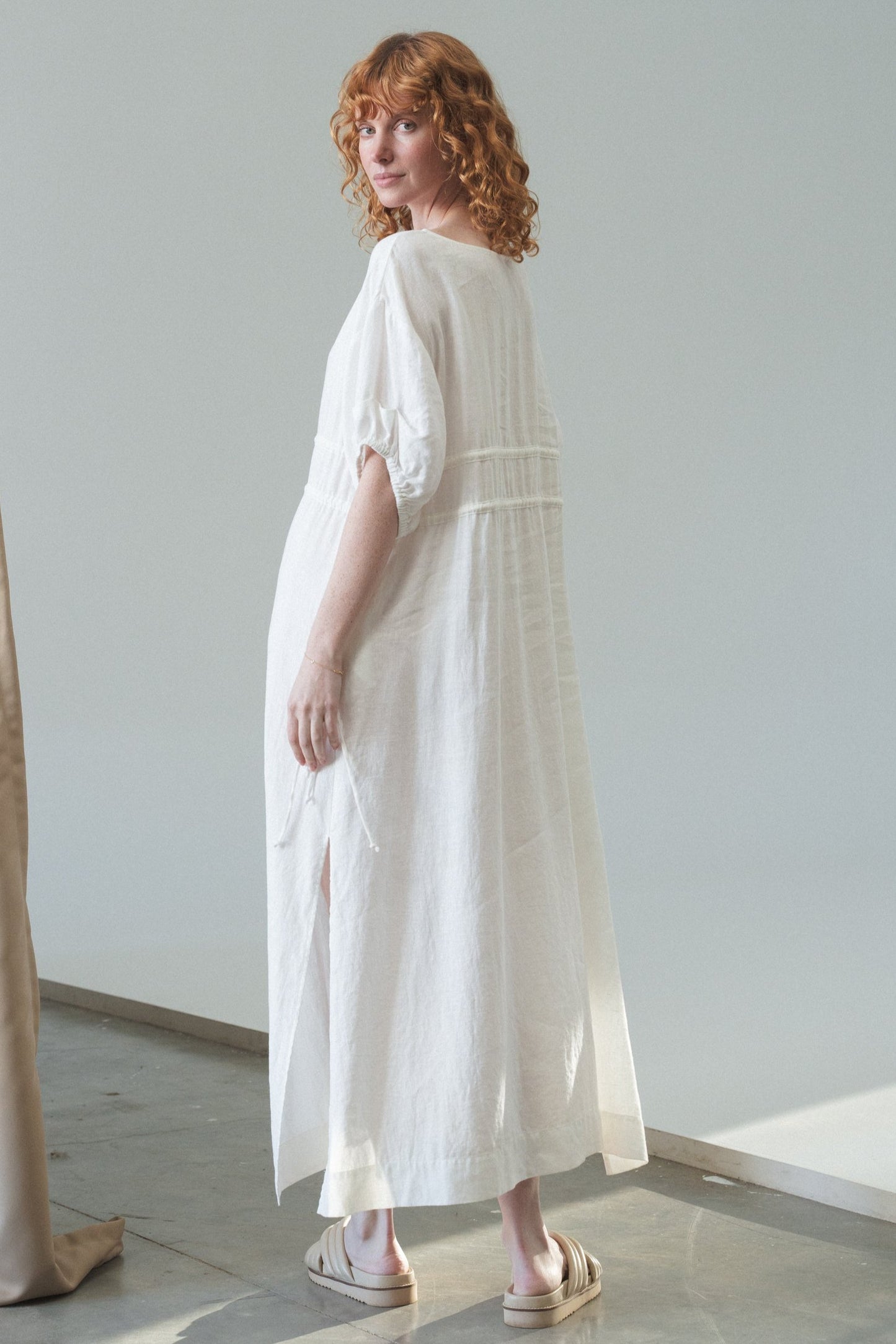 VALERIE IVORY LINEN DRESS