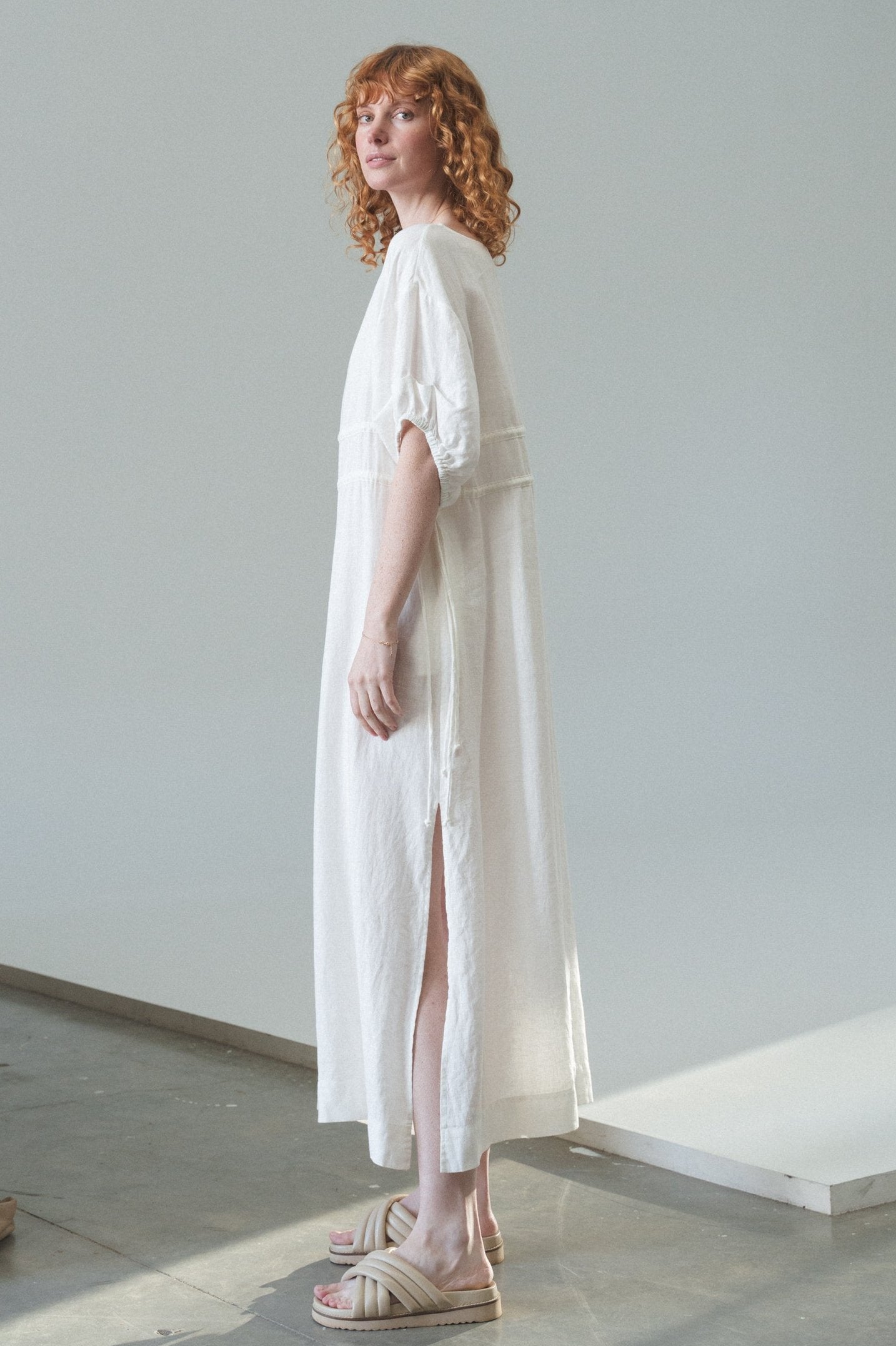 VALERIE IVORY LINEN DRESS