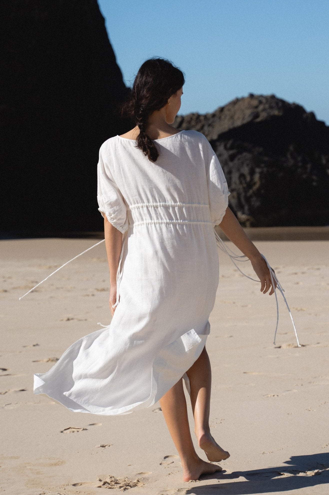 VALERIE IVORY LINEN DRESS