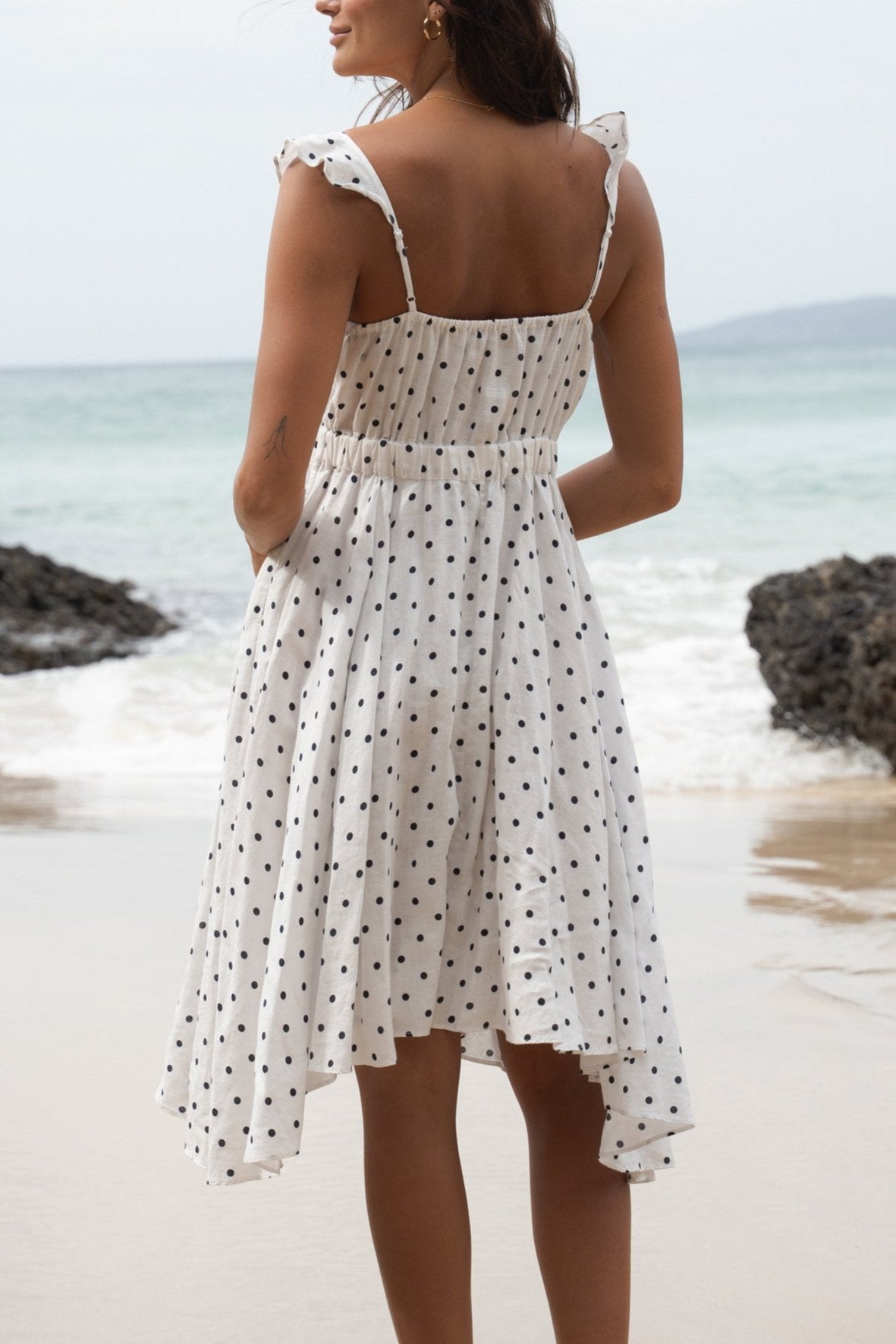 MIA POLKA DOT LINEN DRESS