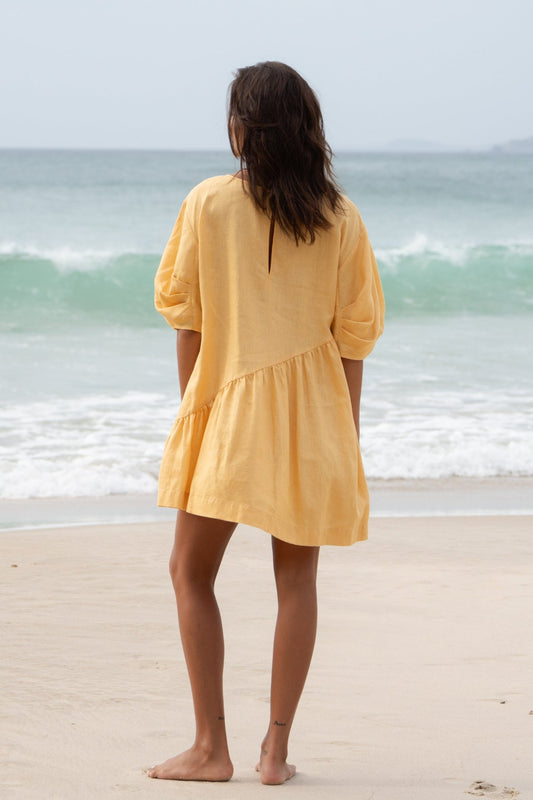 LAYLA BUTTER LINEN DRESS