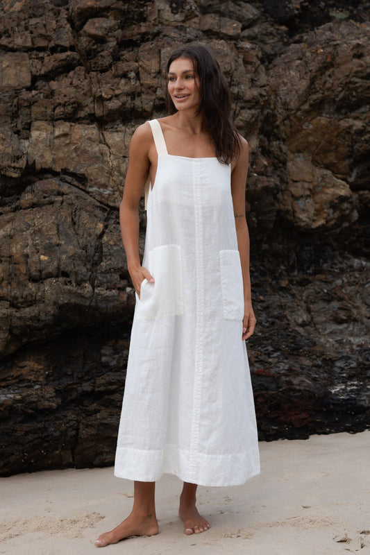 REMI IVORY LINEN DRESS