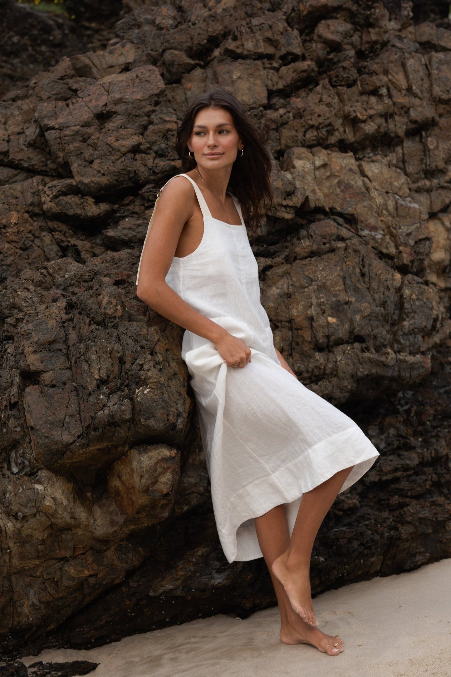 REMI IVORY LINEN DRESS