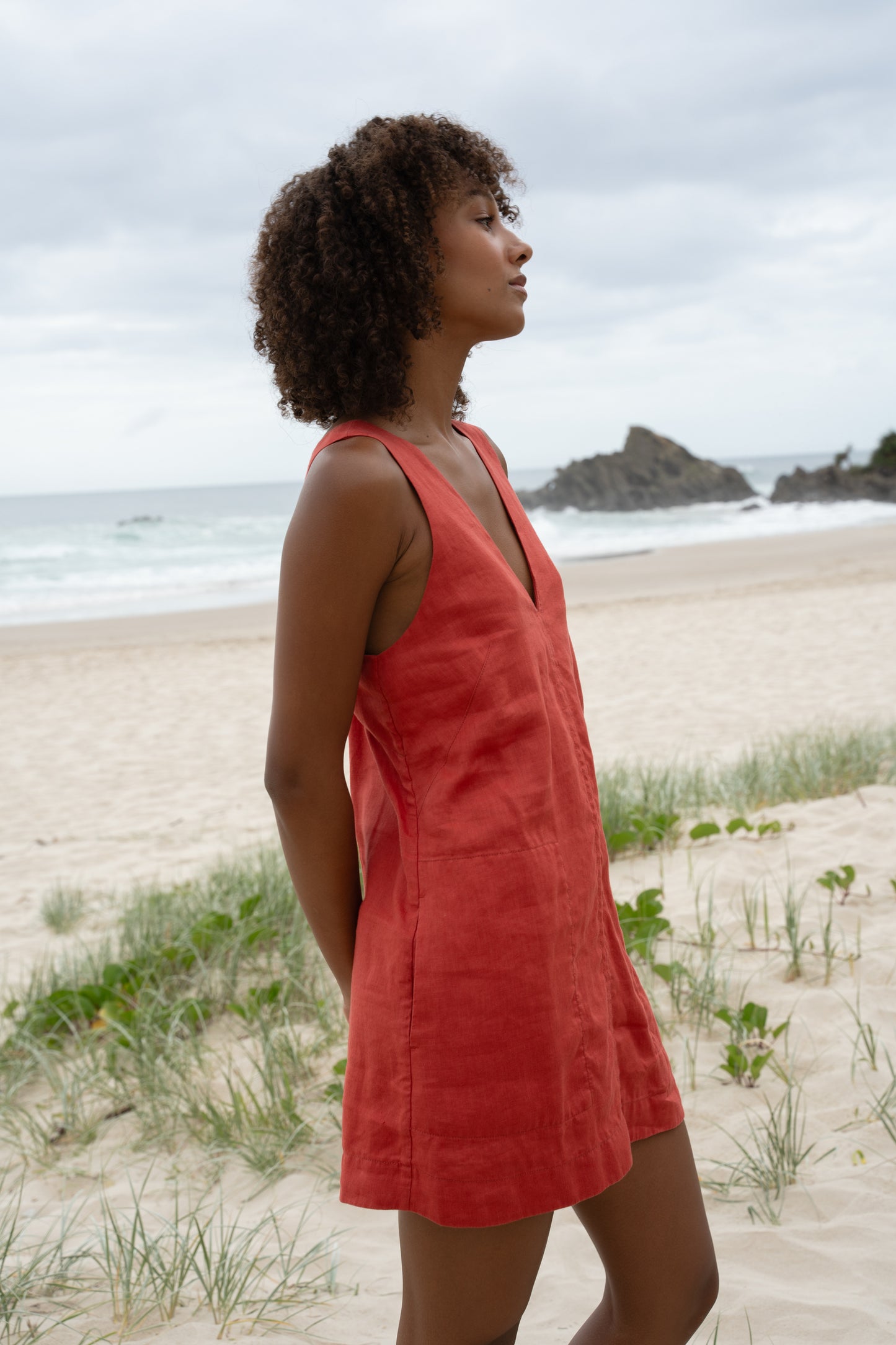 ISLA HIBISCUS LINEN DRESS