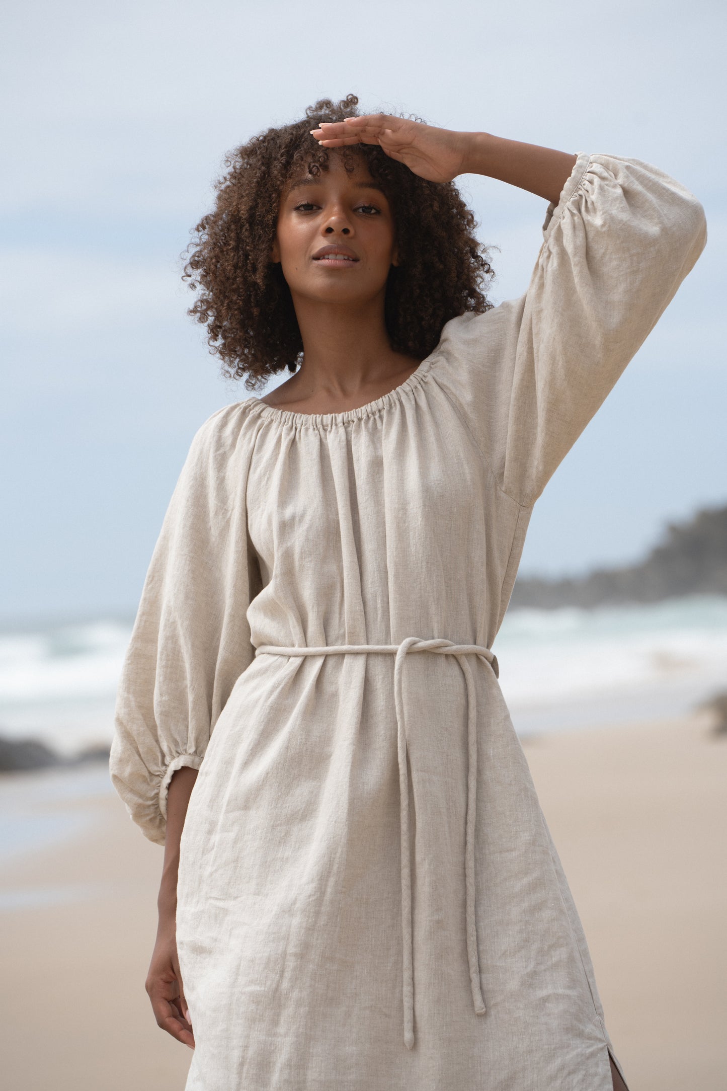 LUCIA OATMEAL LINEN DRESS