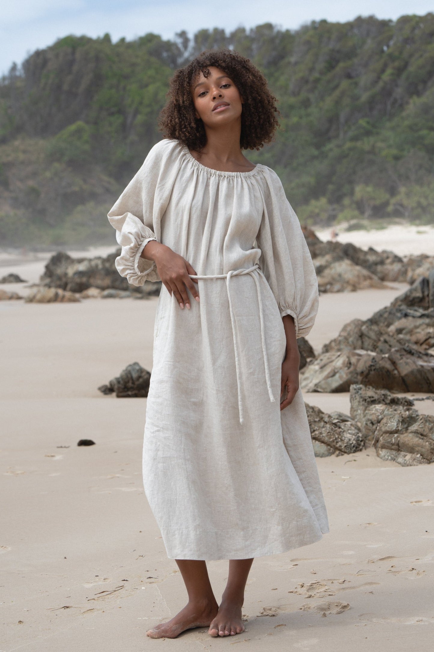 LUCIA OATMEAL LINEN DRESS