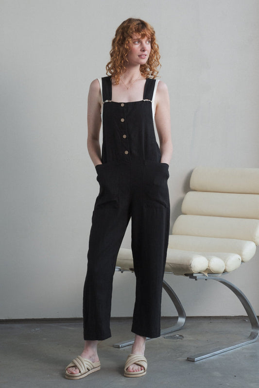 PIPER BLACK LINEN JUMPSUIT