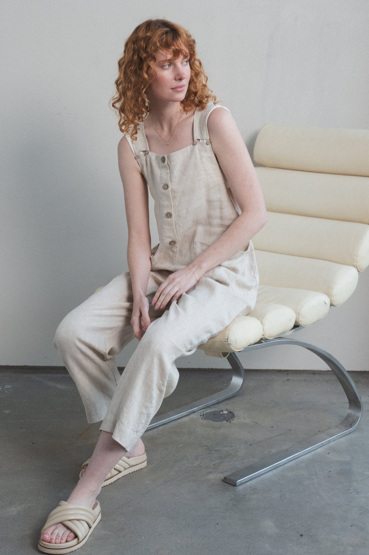 PIPER OATMEAL LINEN JUMPSUIT