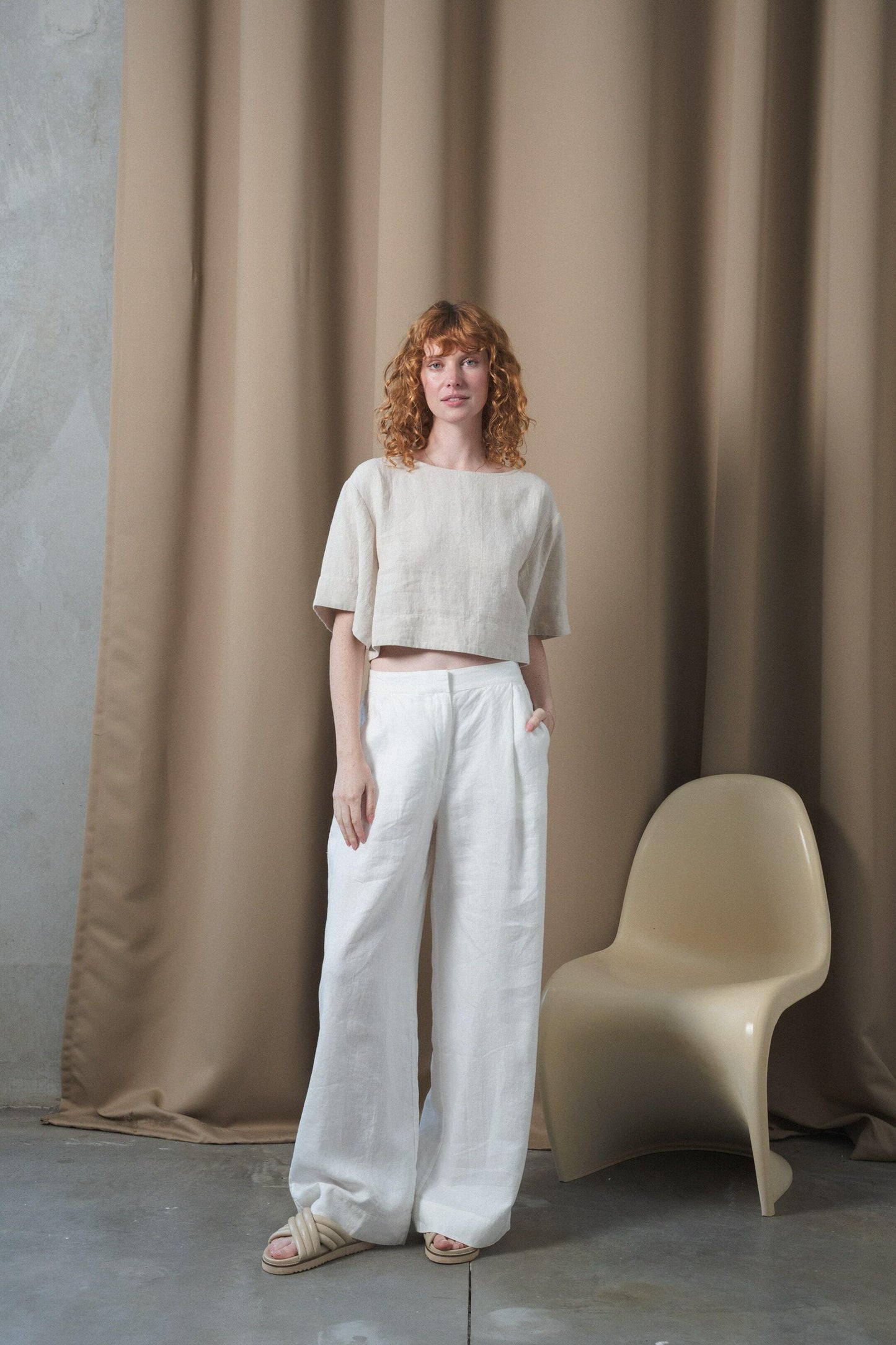 OLI IVORY LINEN PANTS