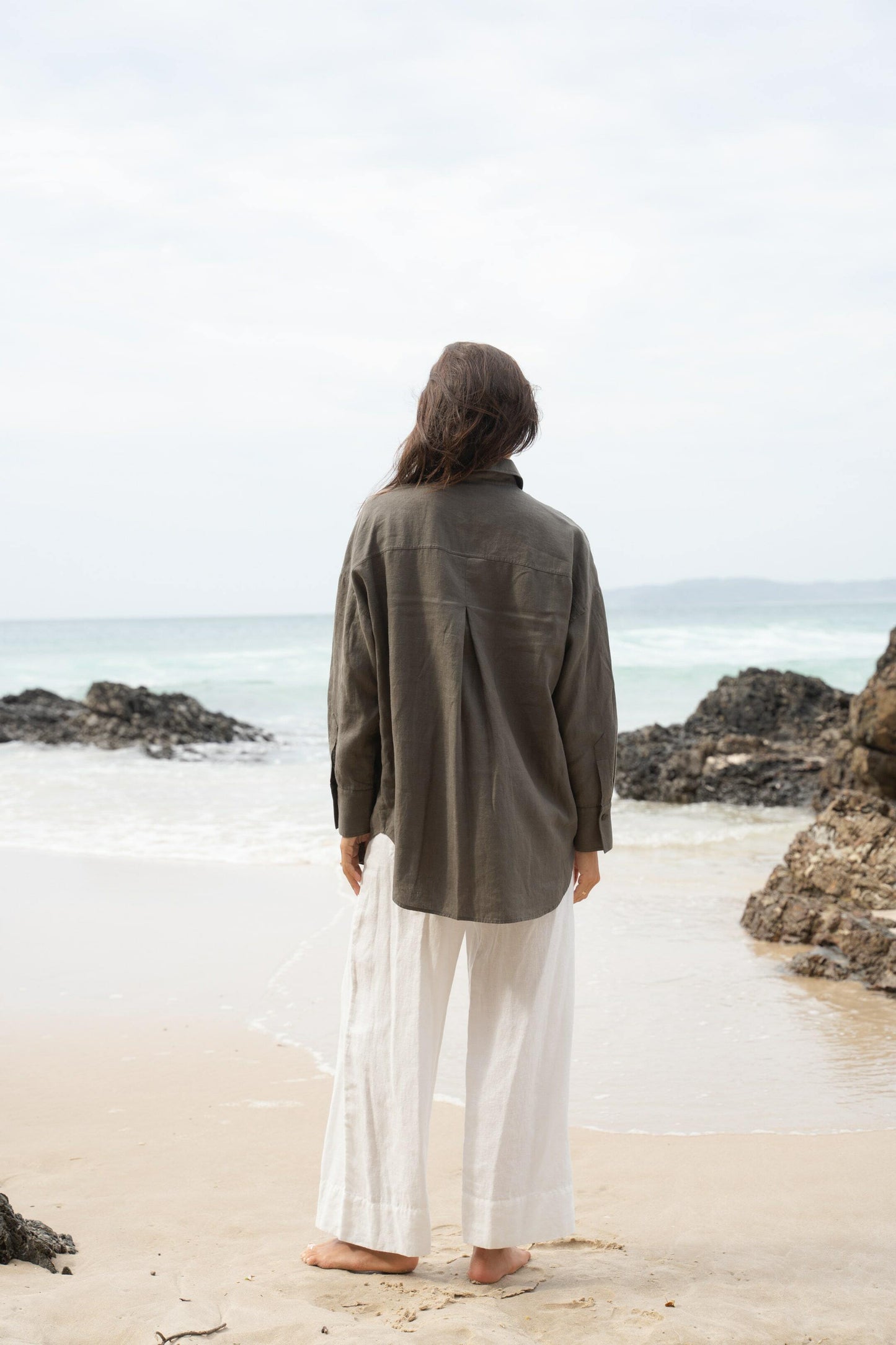 KIRRA KHAKI LINEN SHIRT