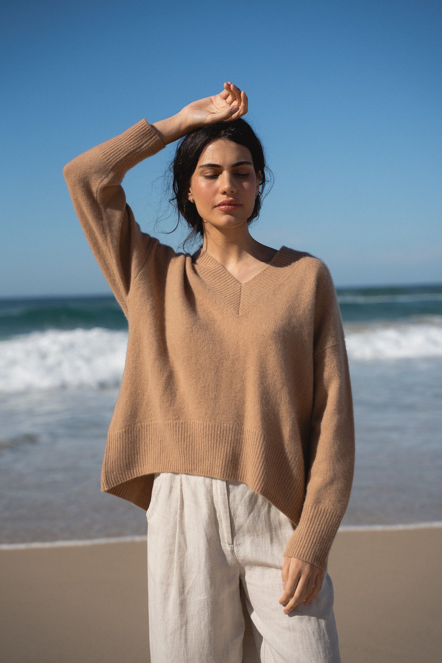 JUNE CAMEL CASHMERE KNIT