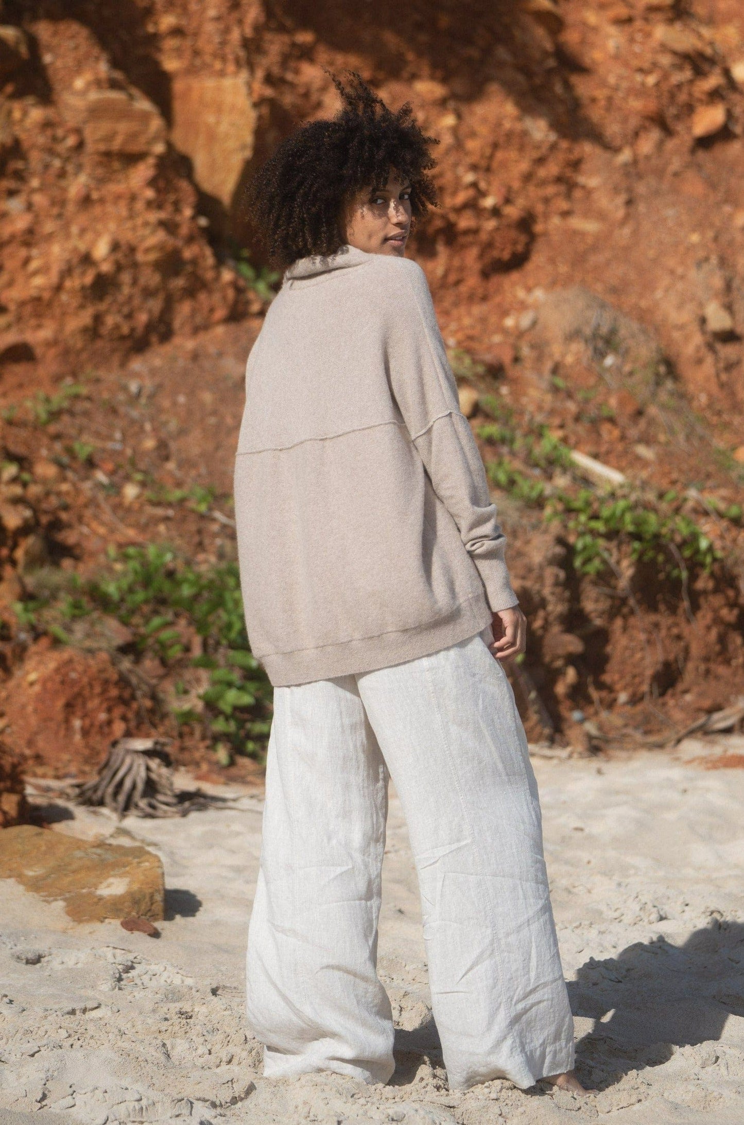 LILLY PILLY Collection Cala Cashmere Tunic made of recycled cashmere in Oatmeal