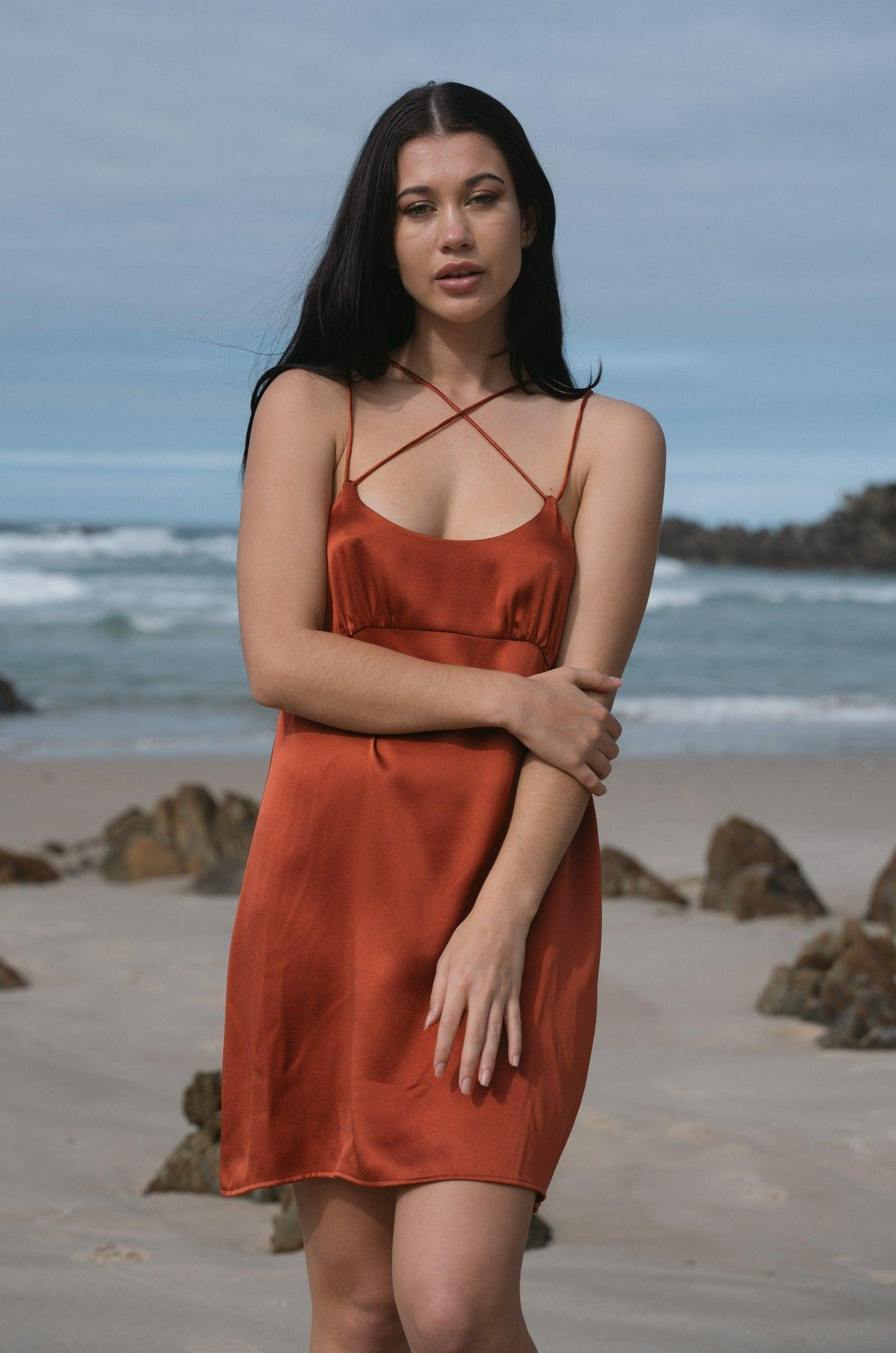 ELLA RUST SILK SLIP