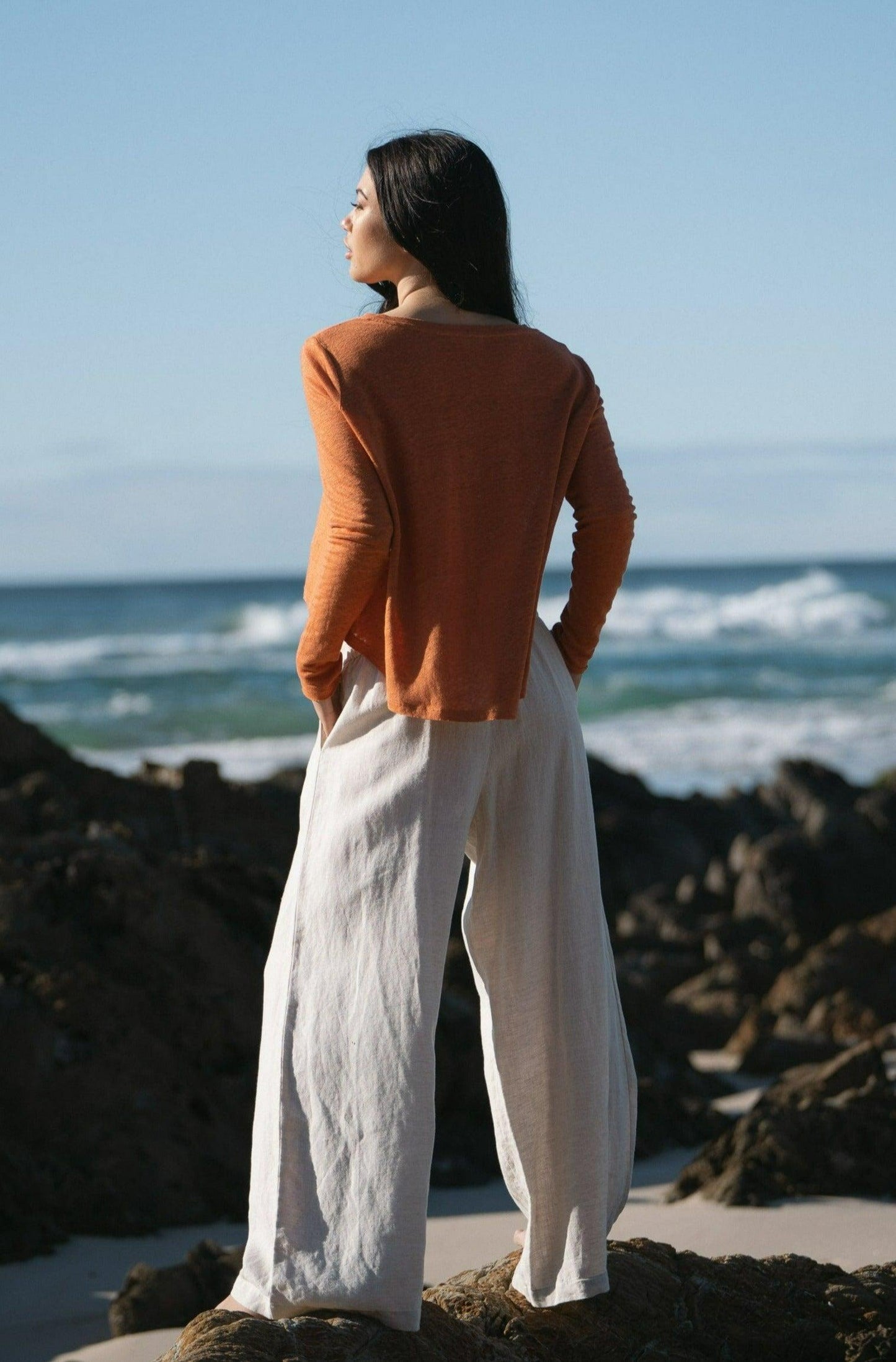 OLIVIA OATMEAL LINEN PANTS