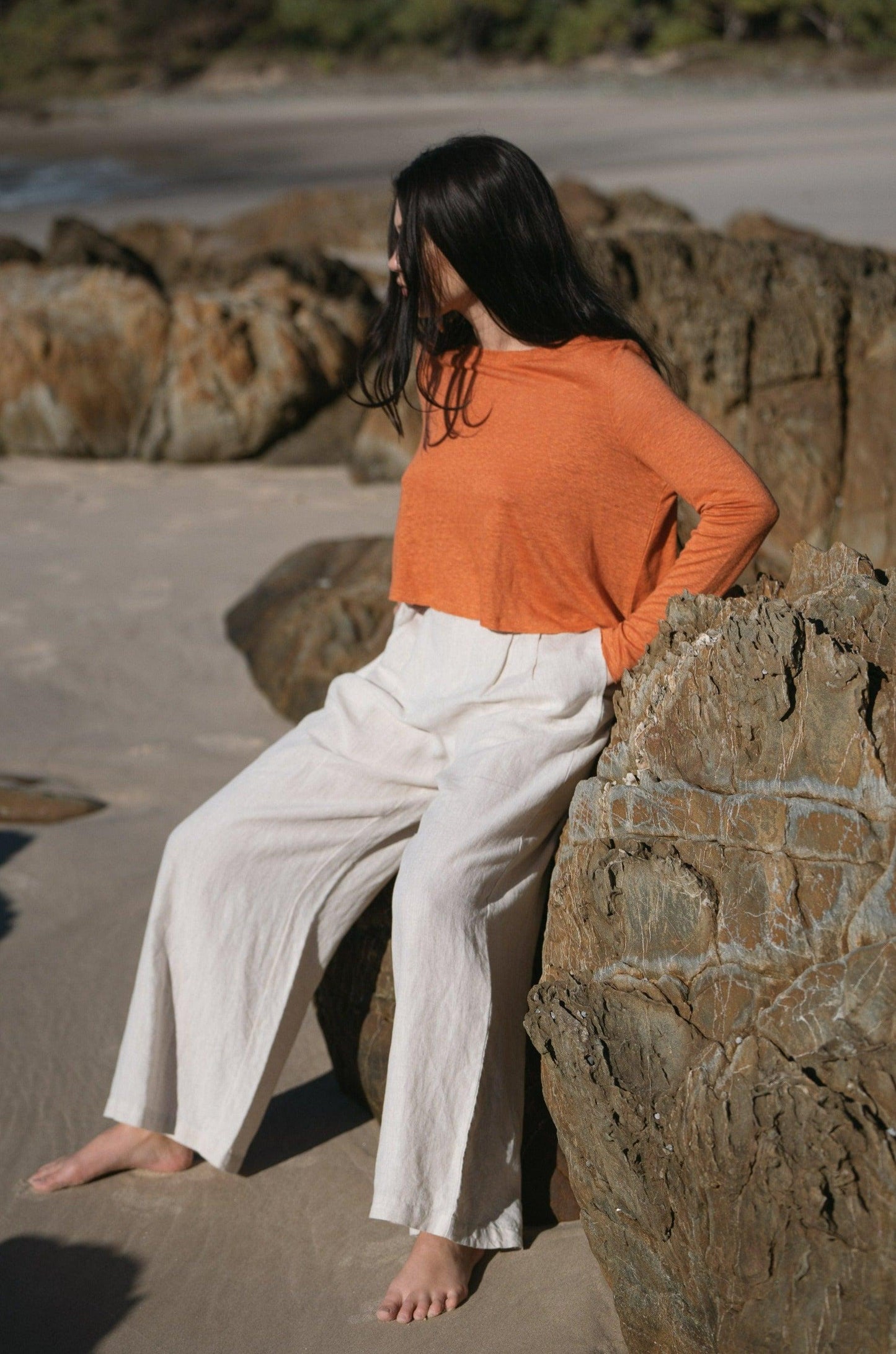 OLIVIA OATMEAL LINEN PANTS