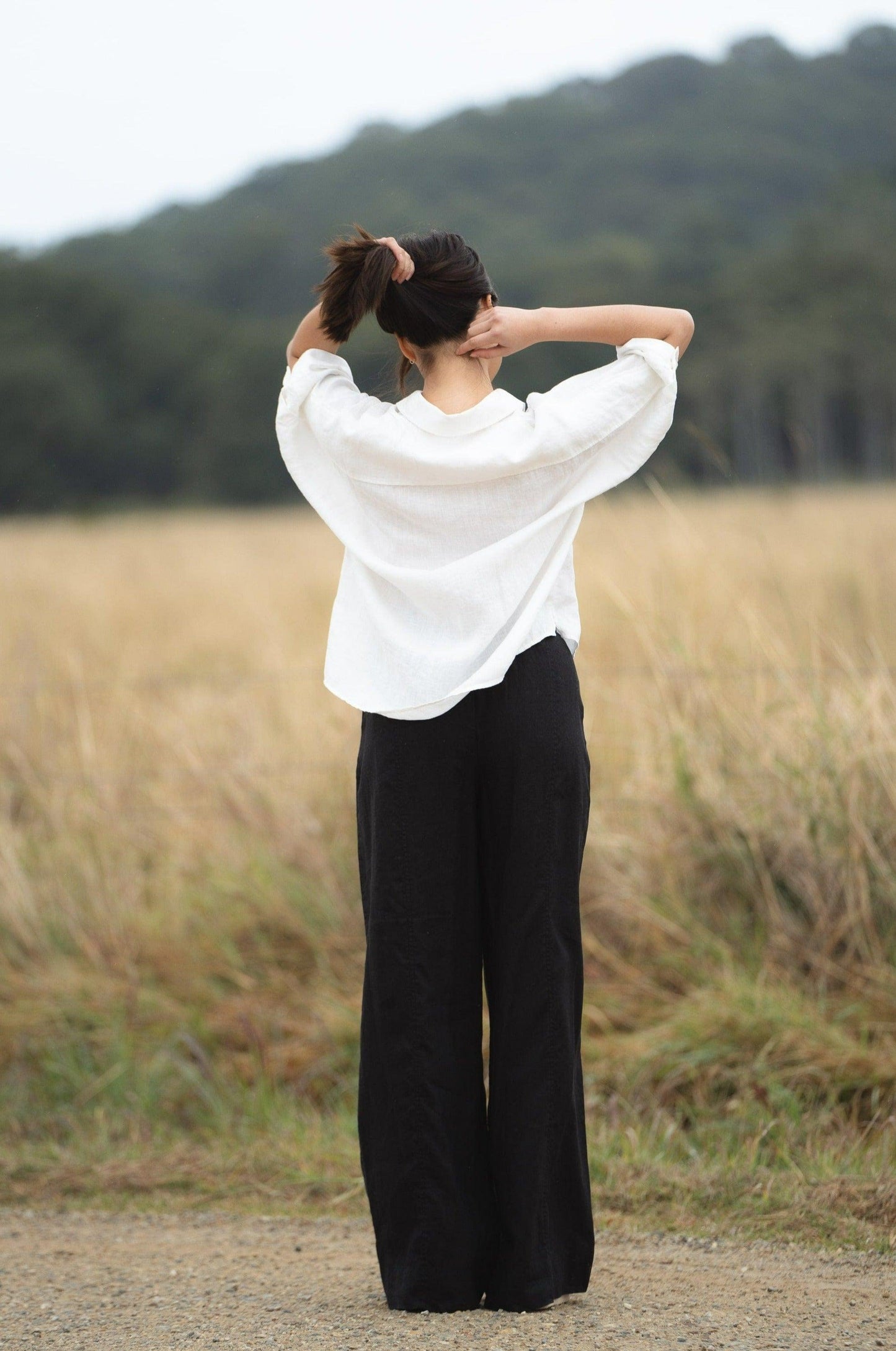 PIXIE IVORY LINEN SHIRT