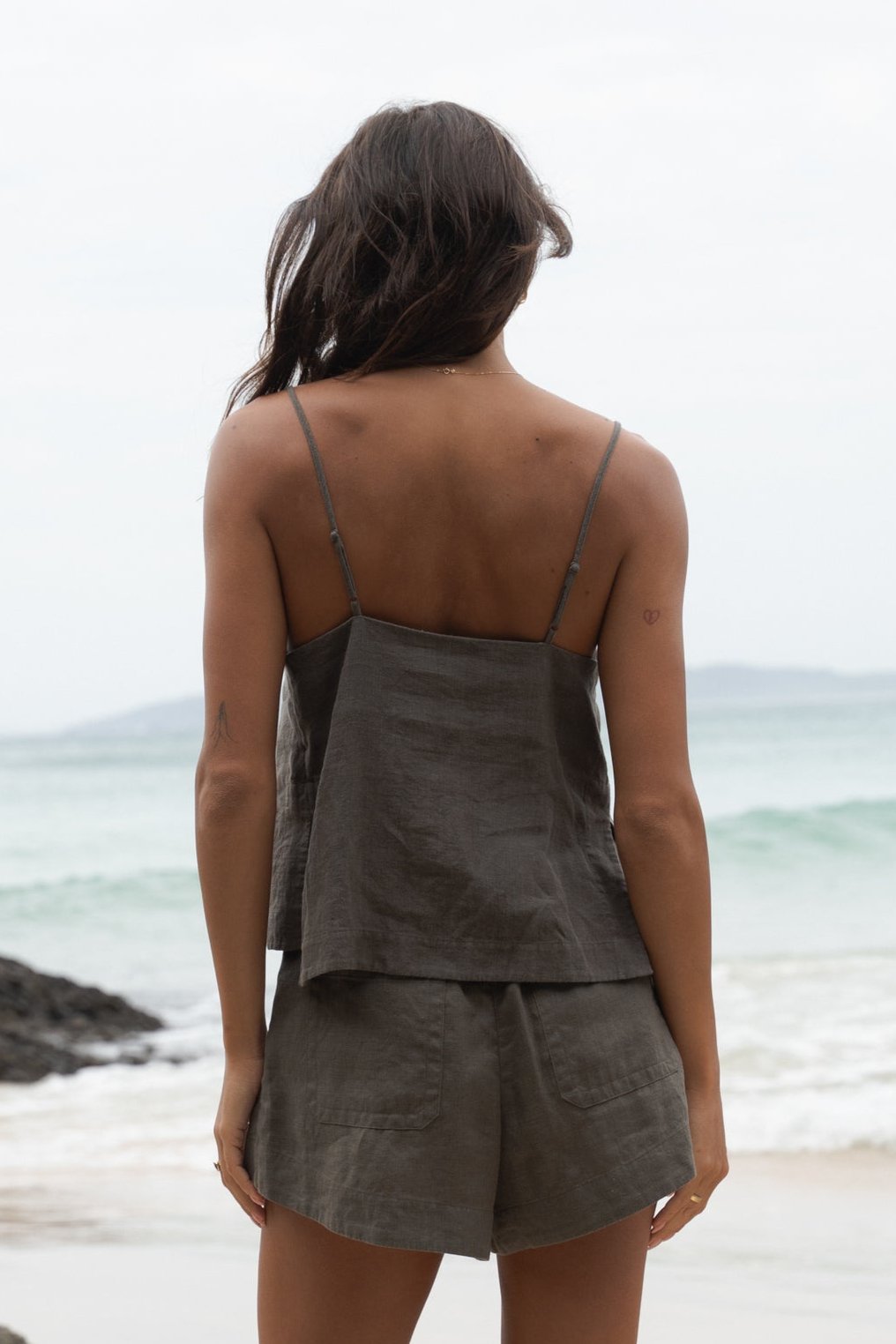 ROSA KHAKI LINEN CAMI