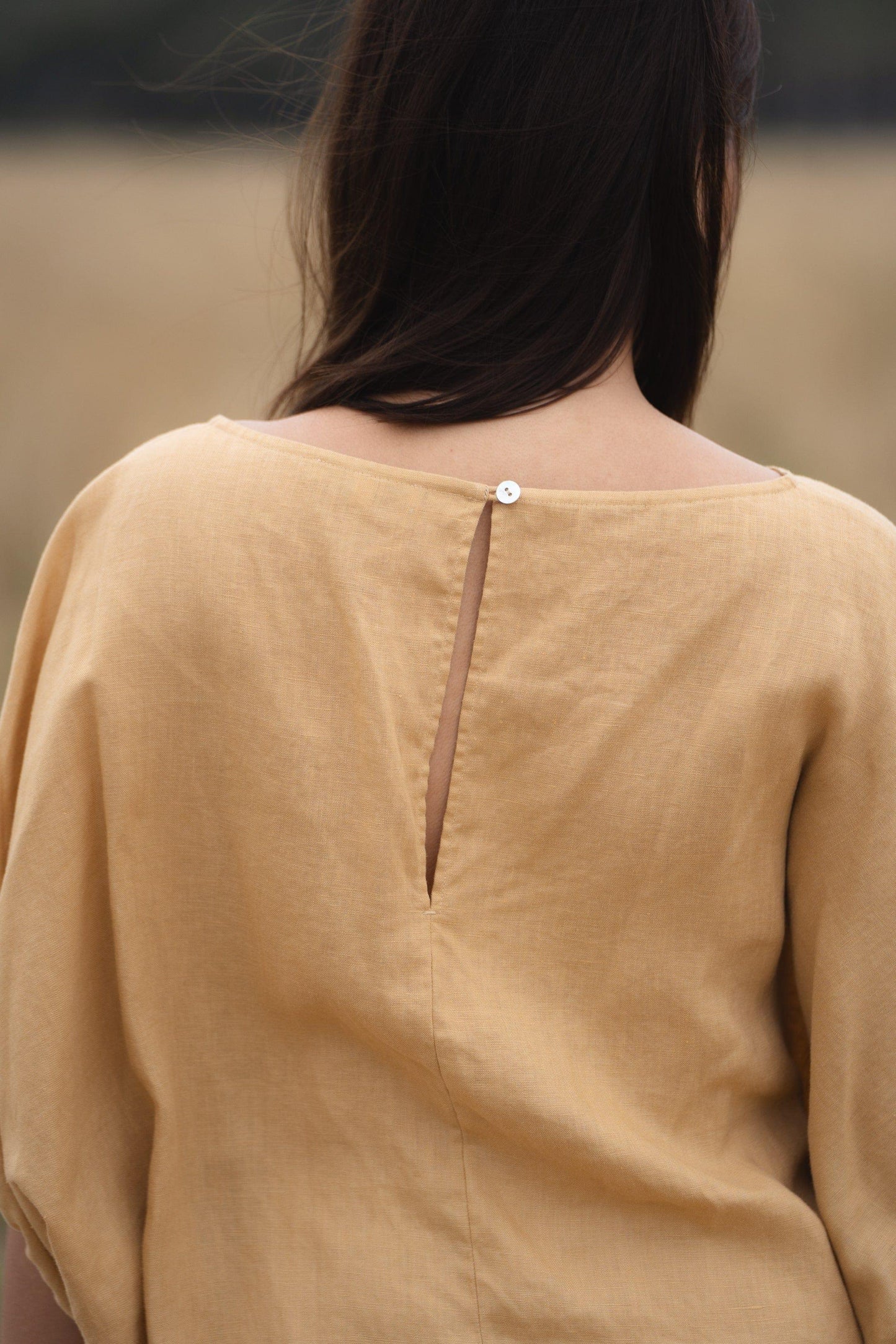 TINA SAND LINEN TOP