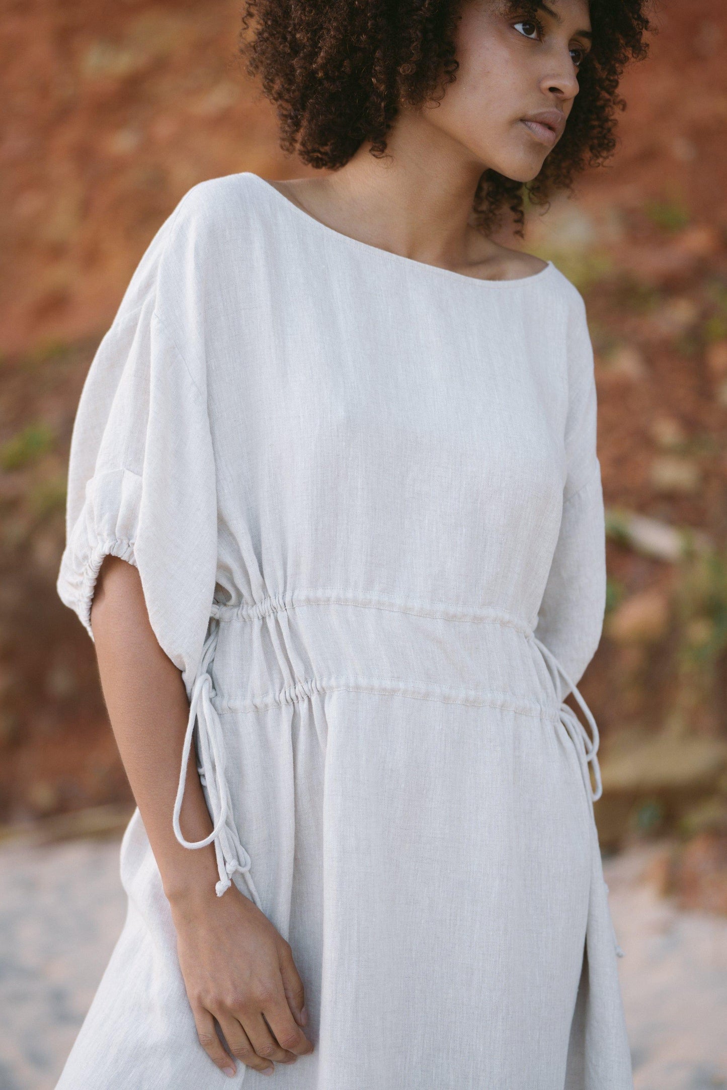 VALERIE OATMEAL LINEN DRESS