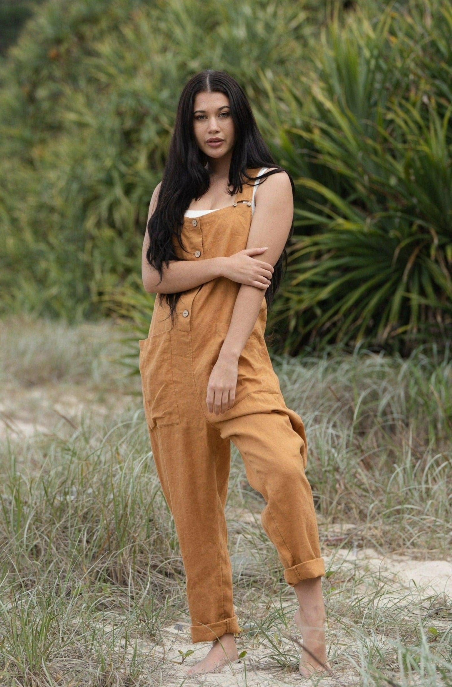 PIPER NUTMEG LINEN JUMPSUIT